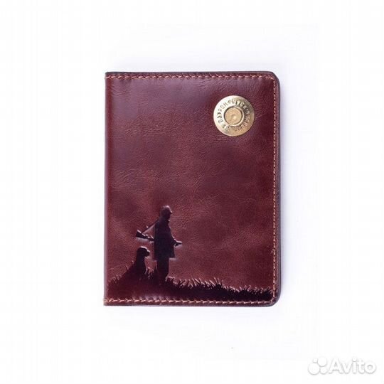 Обложка пергама для автомобильных документов корич