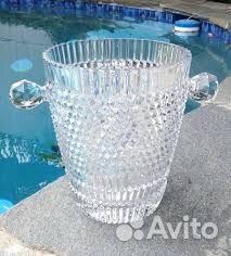 Хрустальное ведро для шампанского ручной работы во