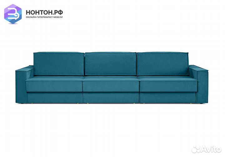 Диван еврокнижка трехместный Тревис бирюзовый