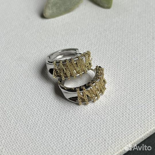 Серьги стильные кольца