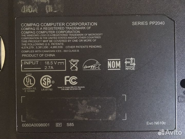 Hp compaq Evo N610c