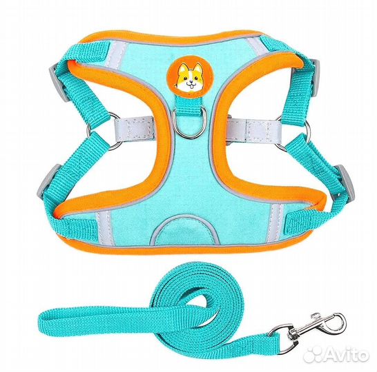 Шлейка с поводком для собак (размер М)