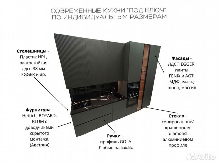 Кухня хайтек по вашим размерам