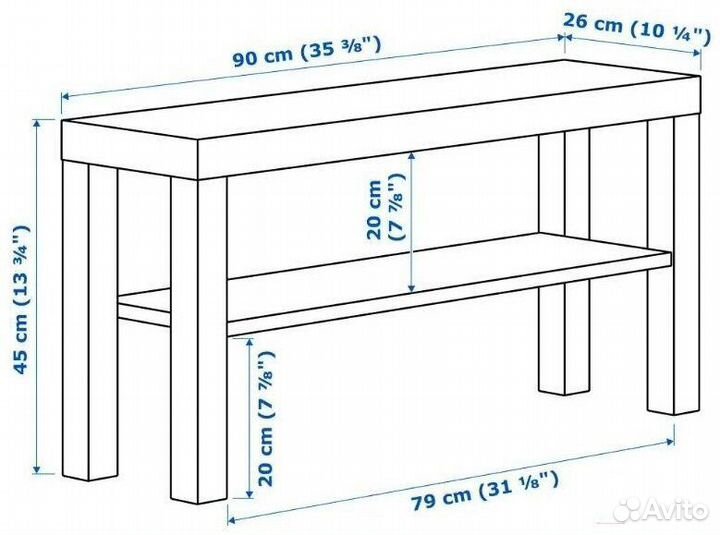 Новая икеа лакк тумба под телевизор/стол/обувница