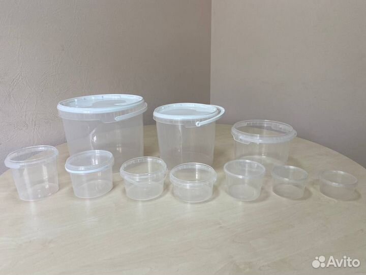 Ведра пластиковые пищевые 500мл, 800мл, 1л, 3л, 5л