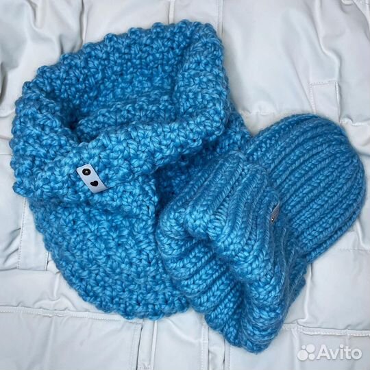 Комплект шапка и снуд женский