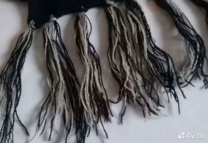 Мужской шарф черный длинный серый двустронний