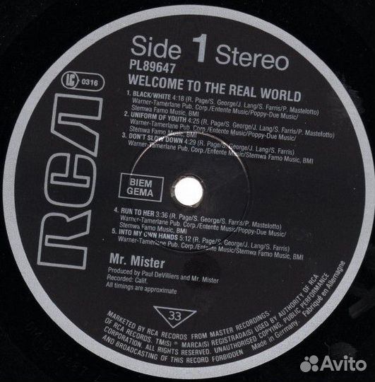 LP.Mr. Mister – Welcome To The Real World - 1985