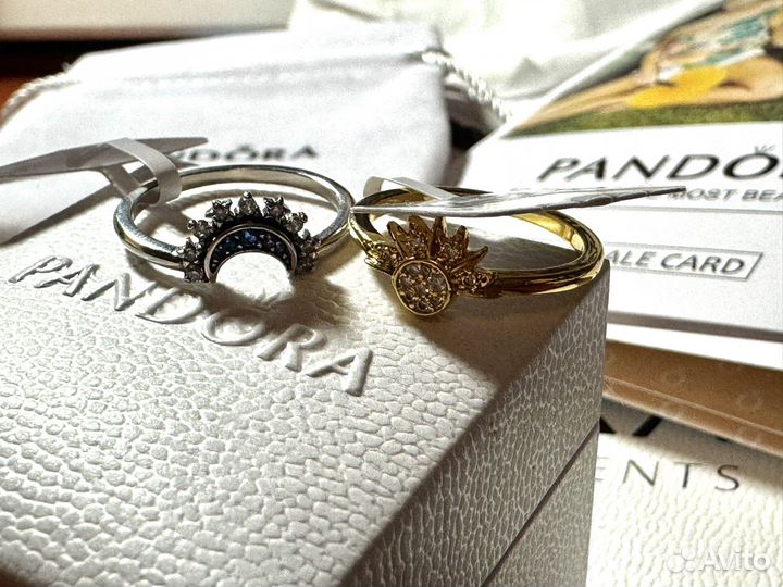 Коплект колец Pandora Солнце и Луна (парные)