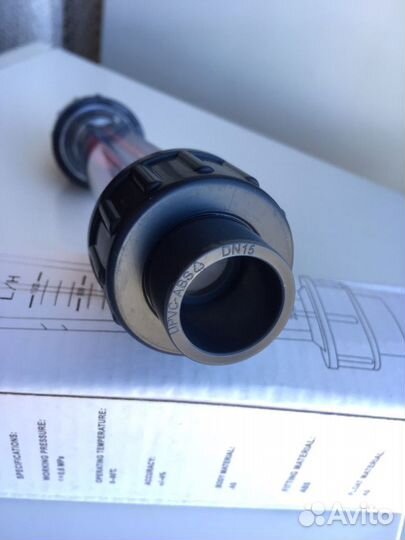 Расходомер 10-100л/ч, кран 1/2 нерж, фитинги