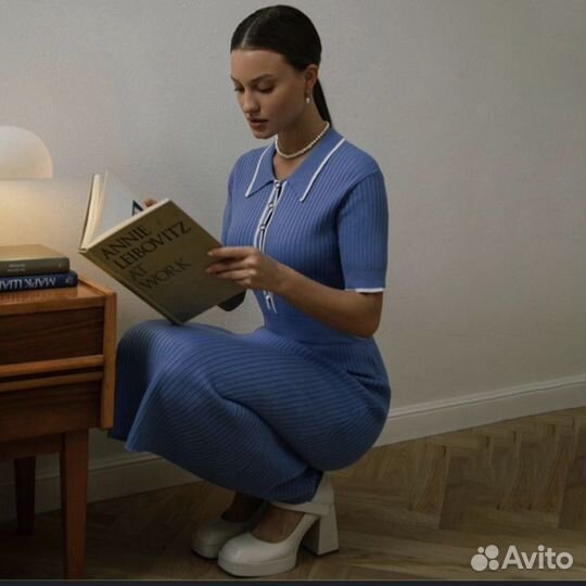 Платье в рубчик