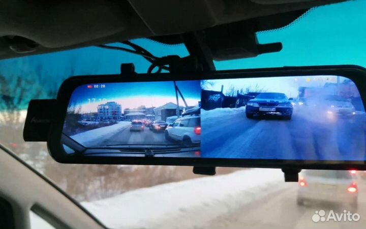 Зеркало регистратор, полный экран, 2 камеры