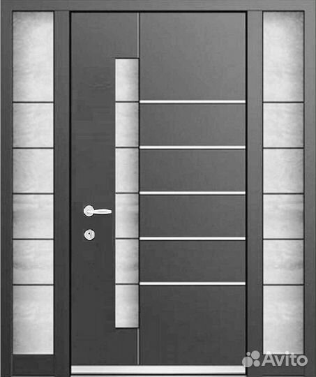 Современная входная дверь с боковым стеклом DD-161