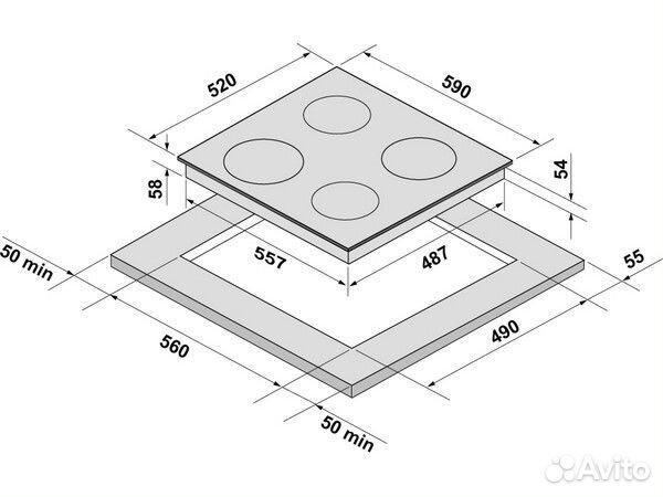 Варочная панель krona farbe 60 BL
