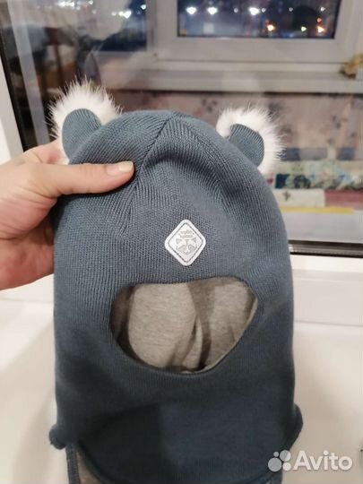 Шапка шлем для мальчика зима46-48