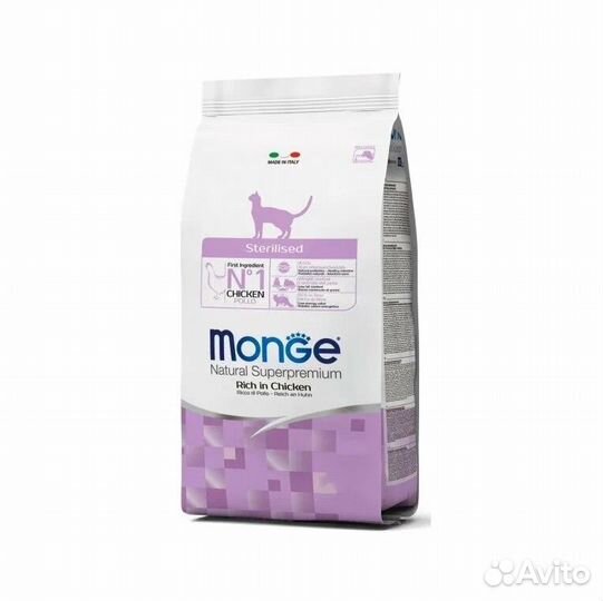 Корм для стерилизованных кошек Monge, 10 кг