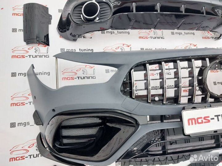 Передний бампер 45 AMG+диффузор 35 AMG CLA 118