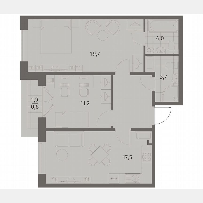 2-к. квартира, 63,5 м², 7/8 эт.
