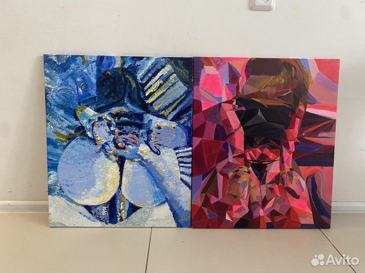 Диптих акрилом, 2 картины 50*60