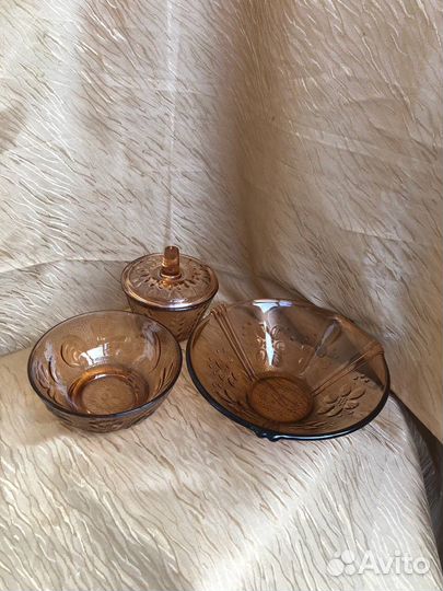 Посуда из цветного стекла СССР