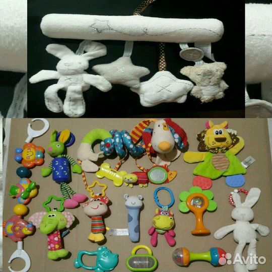 Развивающие игрушки,погремушки+мобиль