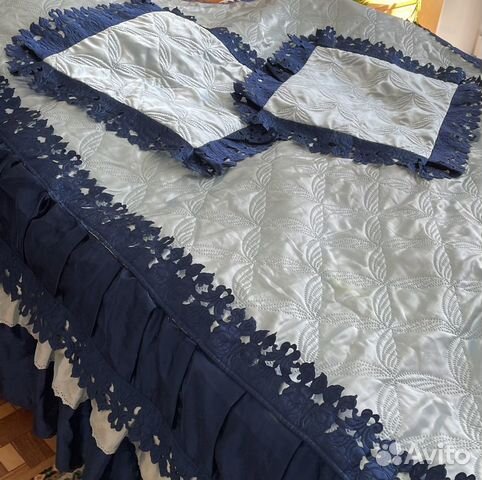 Комплект на двуспальную кровать и тюль