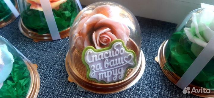 Мыло ручной работы. Роза в куполе