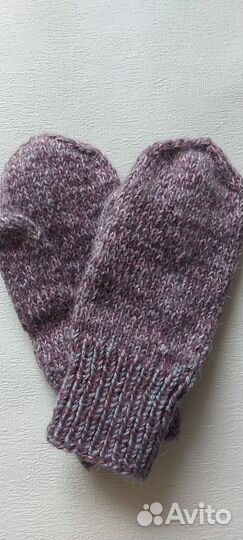 Варежки женские с пухом норки