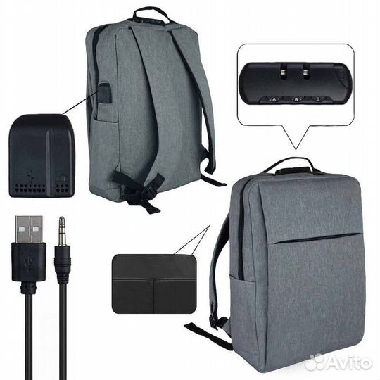 Рюкзак городской 15,6 серый