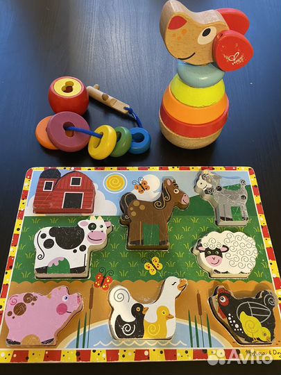 Набор пазл, пирамида со звуком и головоломка