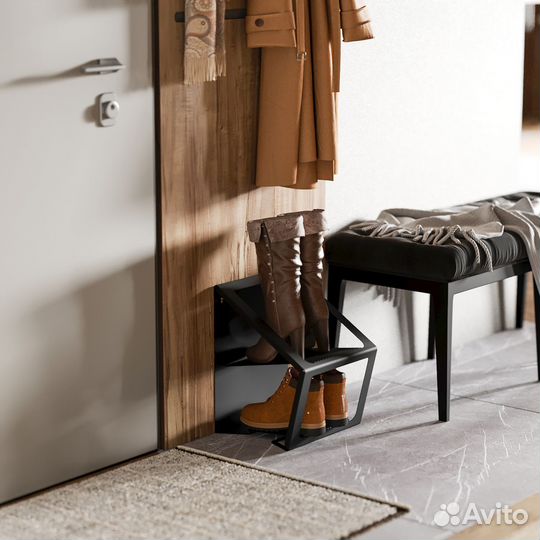 Металлическая обувница, 31х39х30см, черная