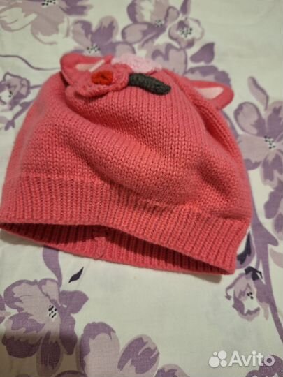 Шапка зимняя для девочки до 2 лет новая