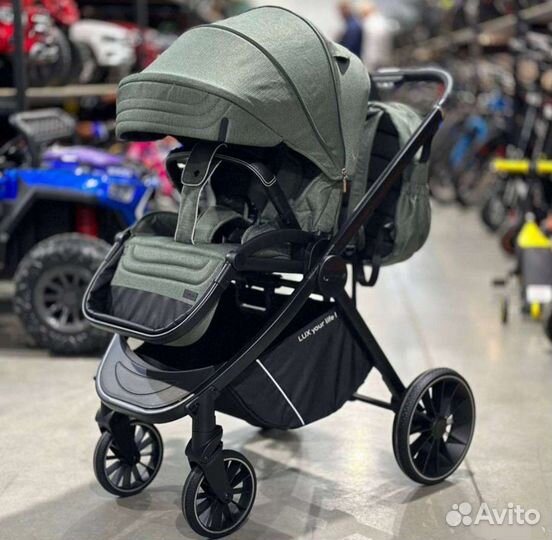 Коляска 3в1 Новая качество (зелёный)