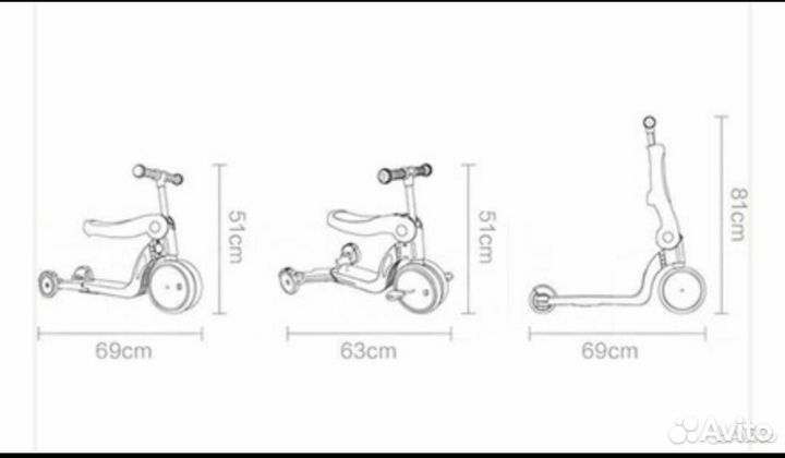 Беговел 5 В 1 xiaomi bebehoo deformation stroller