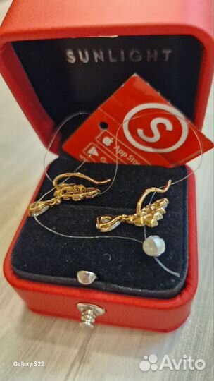 Серьги каффы новые золотые