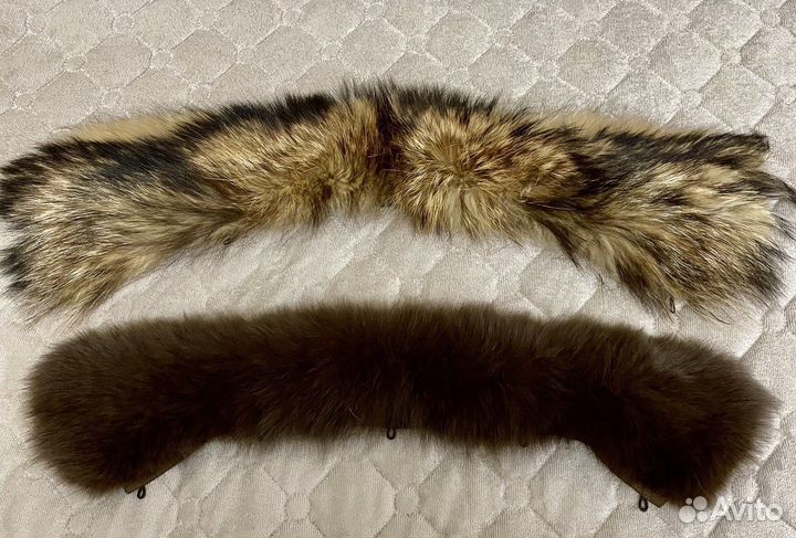Воротник с натуральным мехом енот/кролик