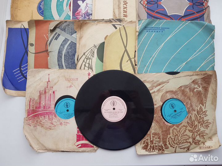 Патефонные пластинки, грампластинки СССР 15 шт