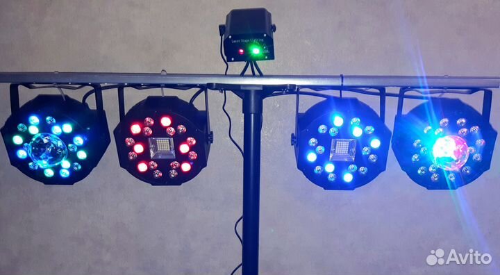 Крутой набор светомузыки на стойке 2 метра