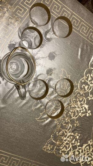 Хрустальный графин кувшин со стаканами