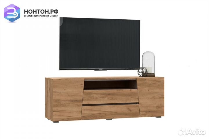 Тумба тв Соренто дуб крафт / бетон темный