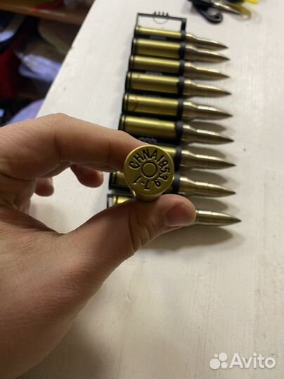 Патронташ с 10 зажигалками патронами (металл)