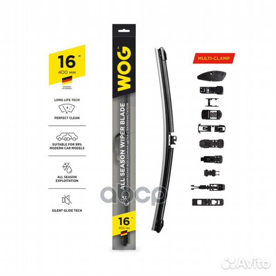WOG Щетка стеклоочистителя бескаркасная 16 (400