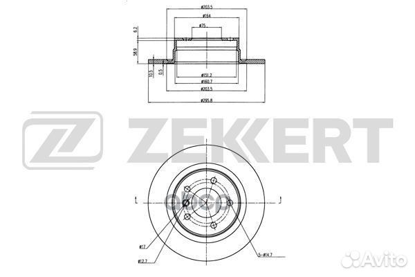 Диск торм. зад. BMW 1 (E81 E87 ) 04- 3 (E90