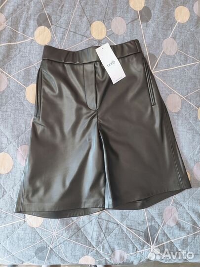 Шорты-юбка кожа 44