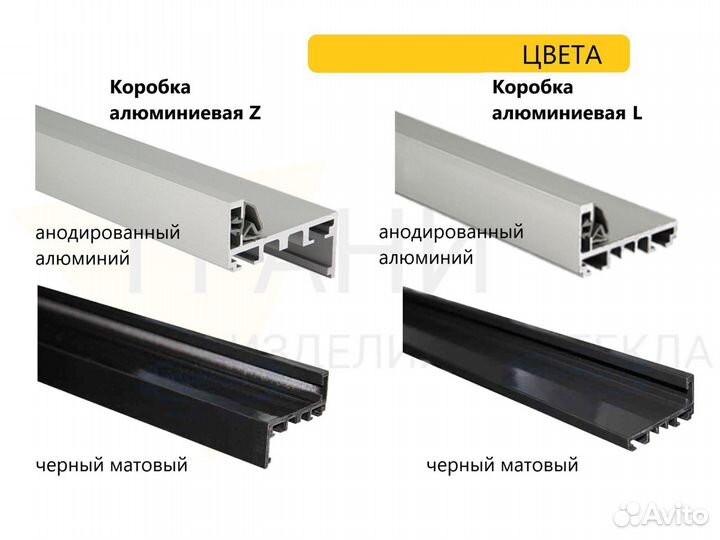 Коробка алюминиевая Z и L для стеклянной двери