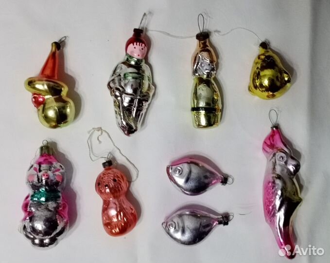 Игрушки ёлочные СССР стекло