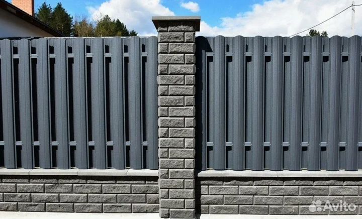 Забор из евроштакетника 50 метров