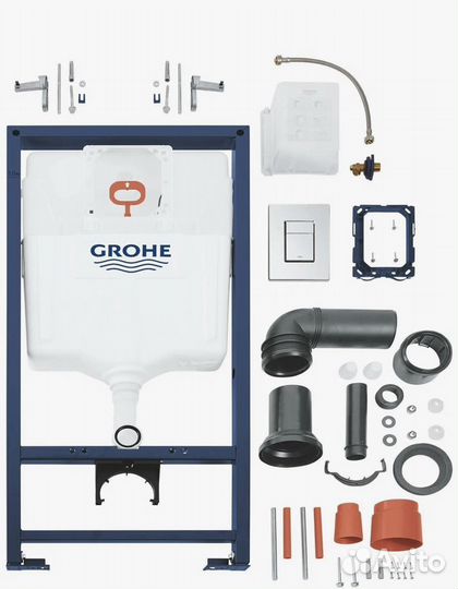 Унитаз подвесной и инсталляция Grohe