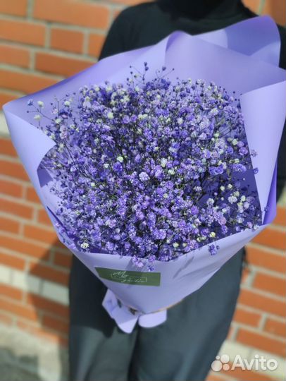 Букет из сиреневых гипсофил