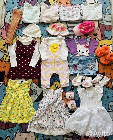 Летние вещи пакетом 68 74 на девочку